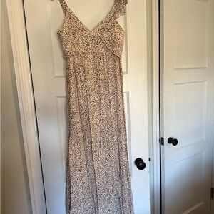 Express Cream and Black Patterned Maxi Dress